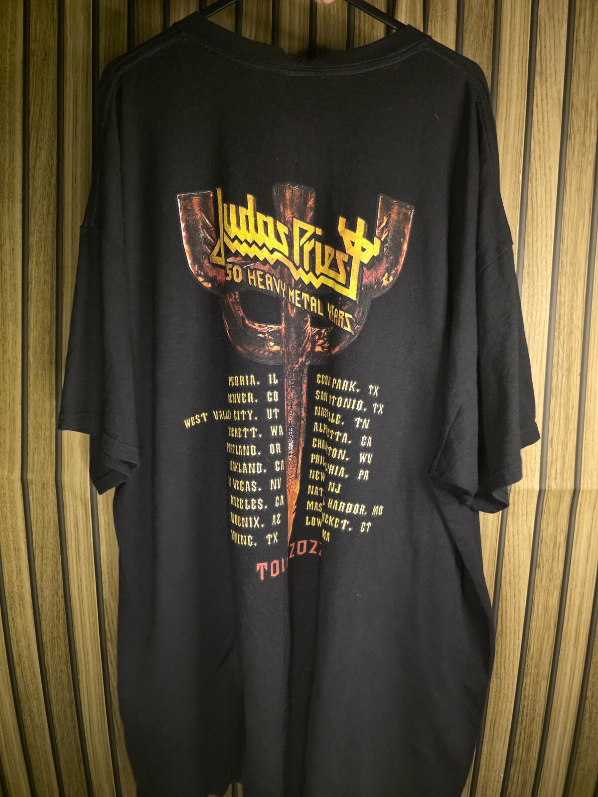 Judas Priest 50 Heavy Metal Years Tour 2022 Graphic T-Shirt Black Regular 2XL