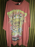 Divided H&M Graphic T Shirt Sun Face Coral Pink Size Large