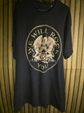 Queen We Will Rock You Graphic T Shirt Black Gold Regular L