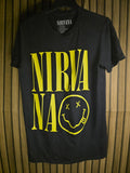 Nirvana Band Graphic T-Shirt Yellow Print Black Regular S