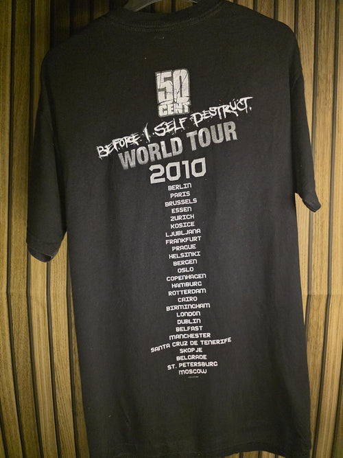 50 Cent Before I Self Destruct World Tour 2010 Black Graphic T-Shirt Large