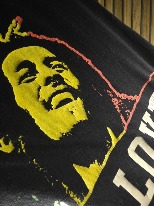 Bob Marley One Love Graphic T Shirt Black Size S