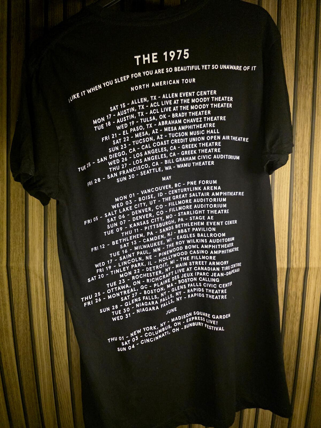 The 1975 Tour Graphic T-Shirt Black Medium