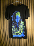 Billie Eilish Graphic T Shirt Neon Print Black Regular Small