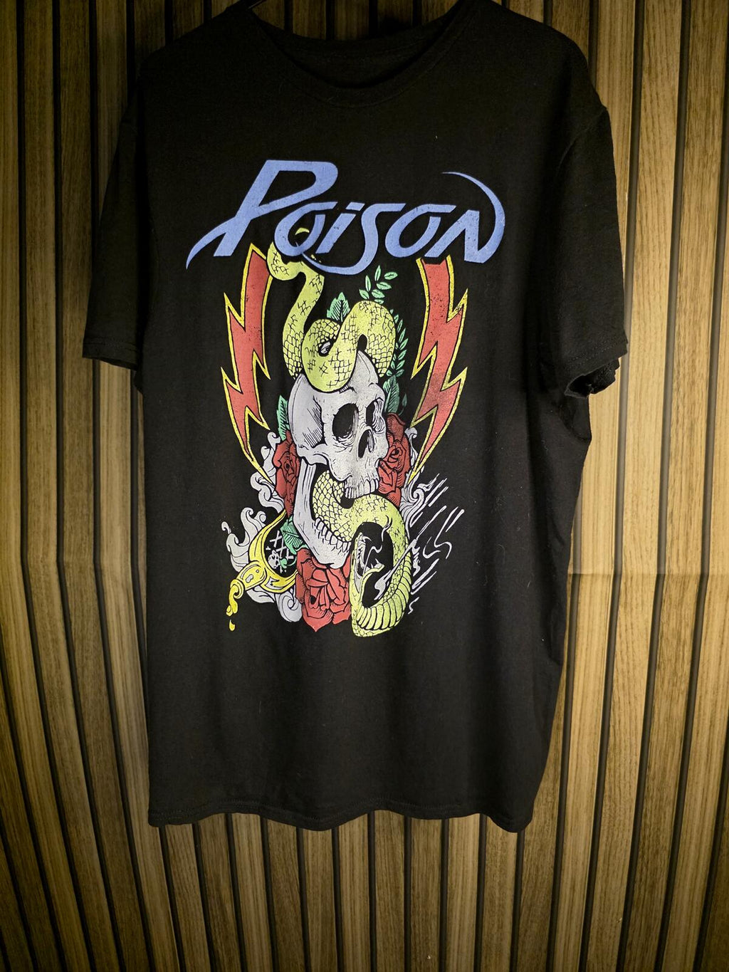 Poison Skull Snake Graphic T Shirt Black Regular M