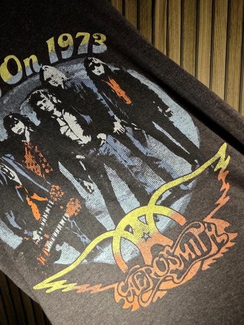 Aerosmith Dream On 1973 Graphic T Shirt Vintage Band Tee Charcoal Regular Small
