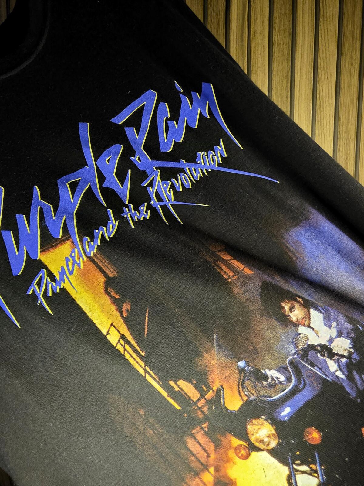 Prince Estate Purple Rain Official Merchandise Graphic T-Shirt Black L