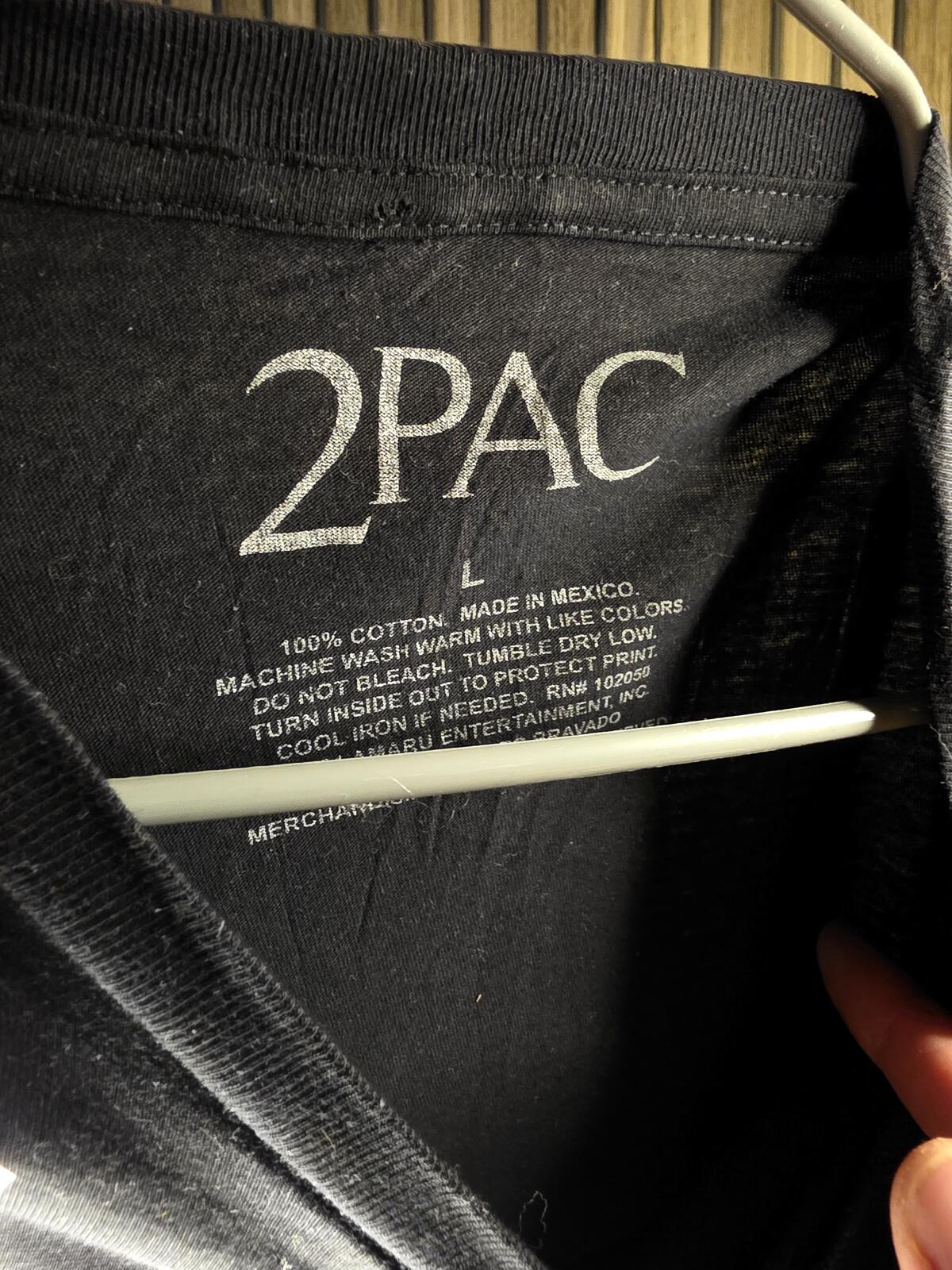 2Pac Graphic T Shirt Tupac Black Large