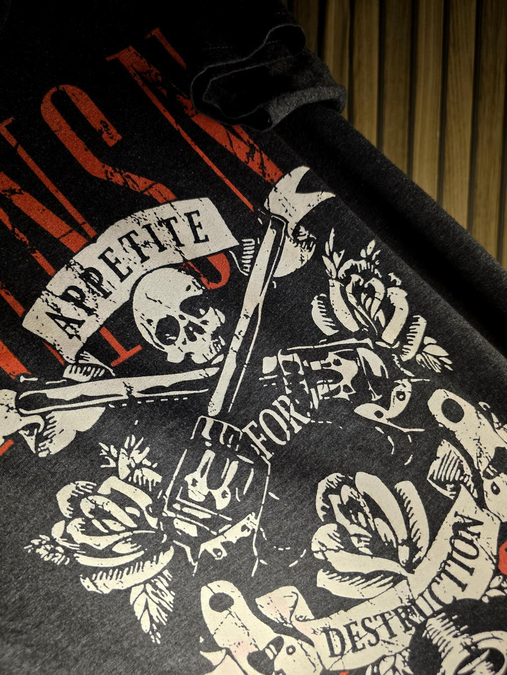 Guns N' Roses Appetite for Destruction Graphic T-Shirt Black Red Size S
