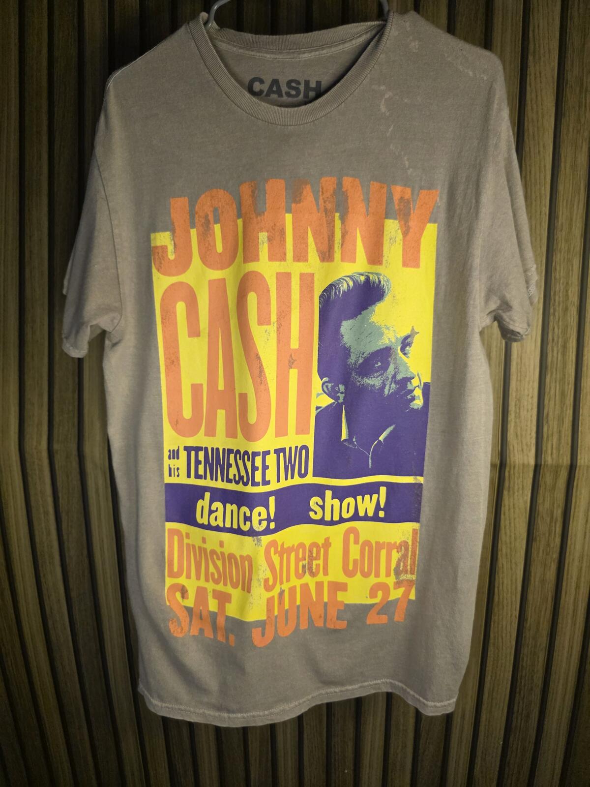 Johnny Cash Graphic T-Shirt Tennessee Two Grey Size M