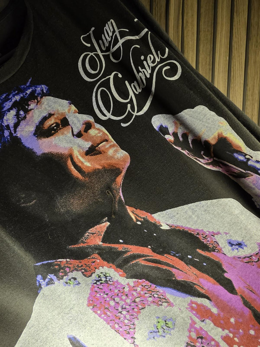 Juan Gabriel Graphic T-Shirt Concert Portrait Black Regular M