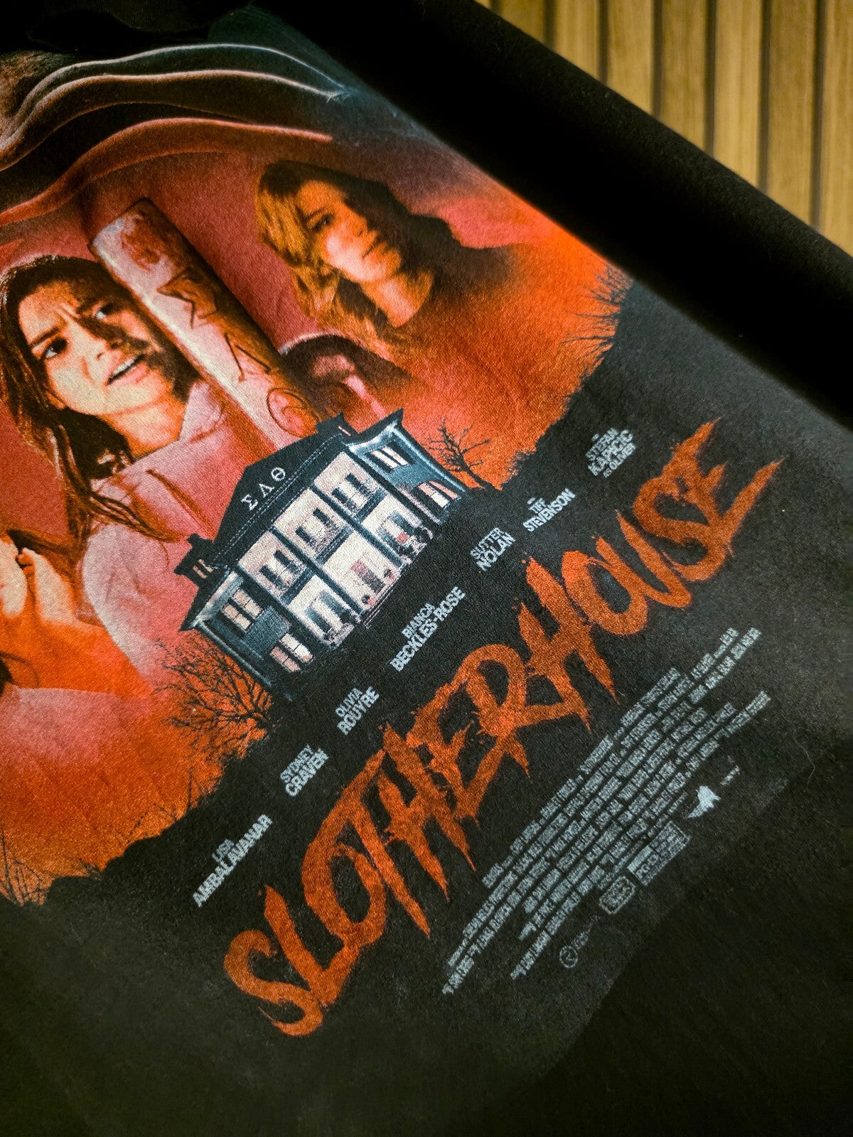 Slotherhouse black movie T-shirt