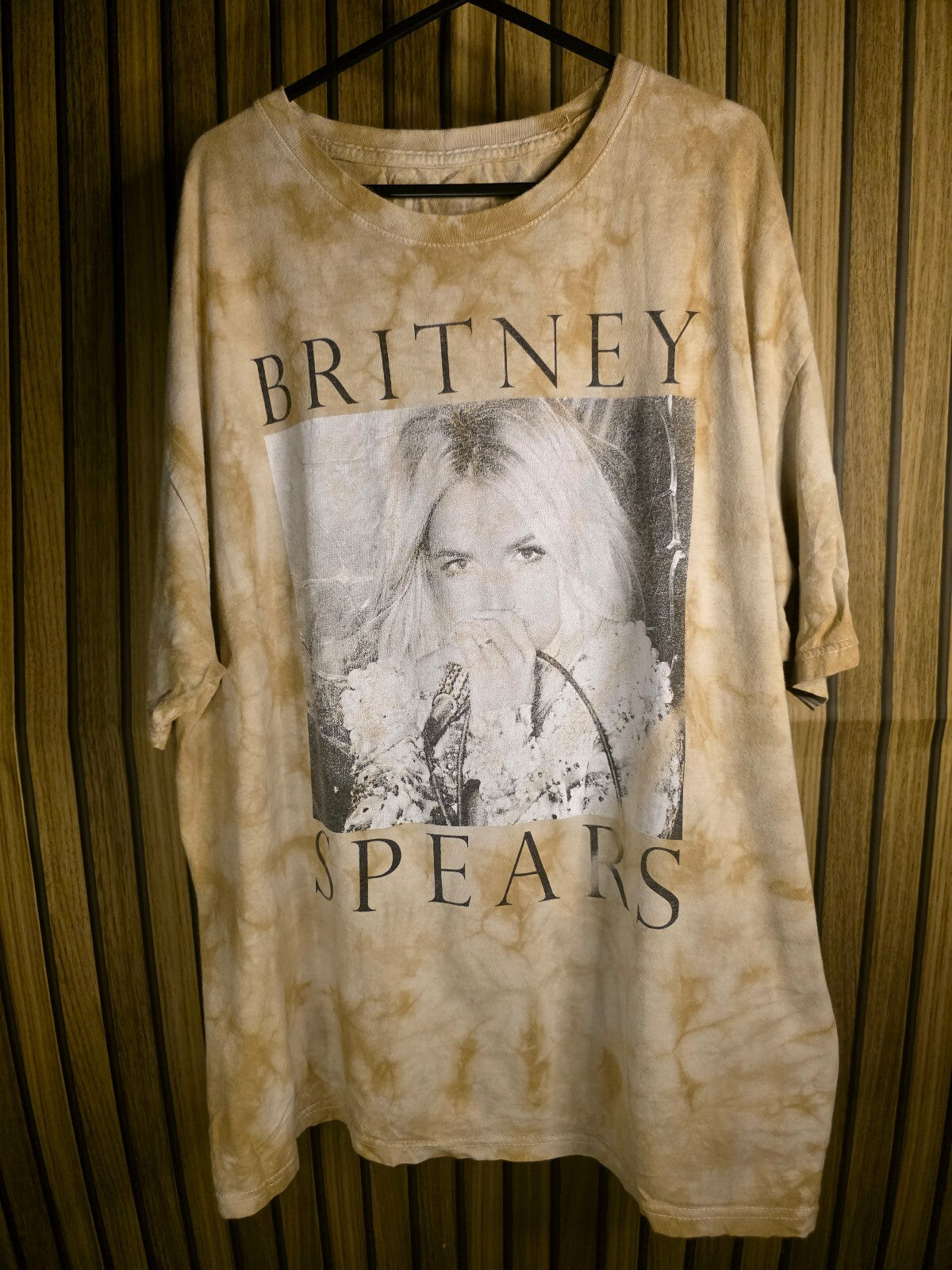 Britney Spears tan wash T-shirt