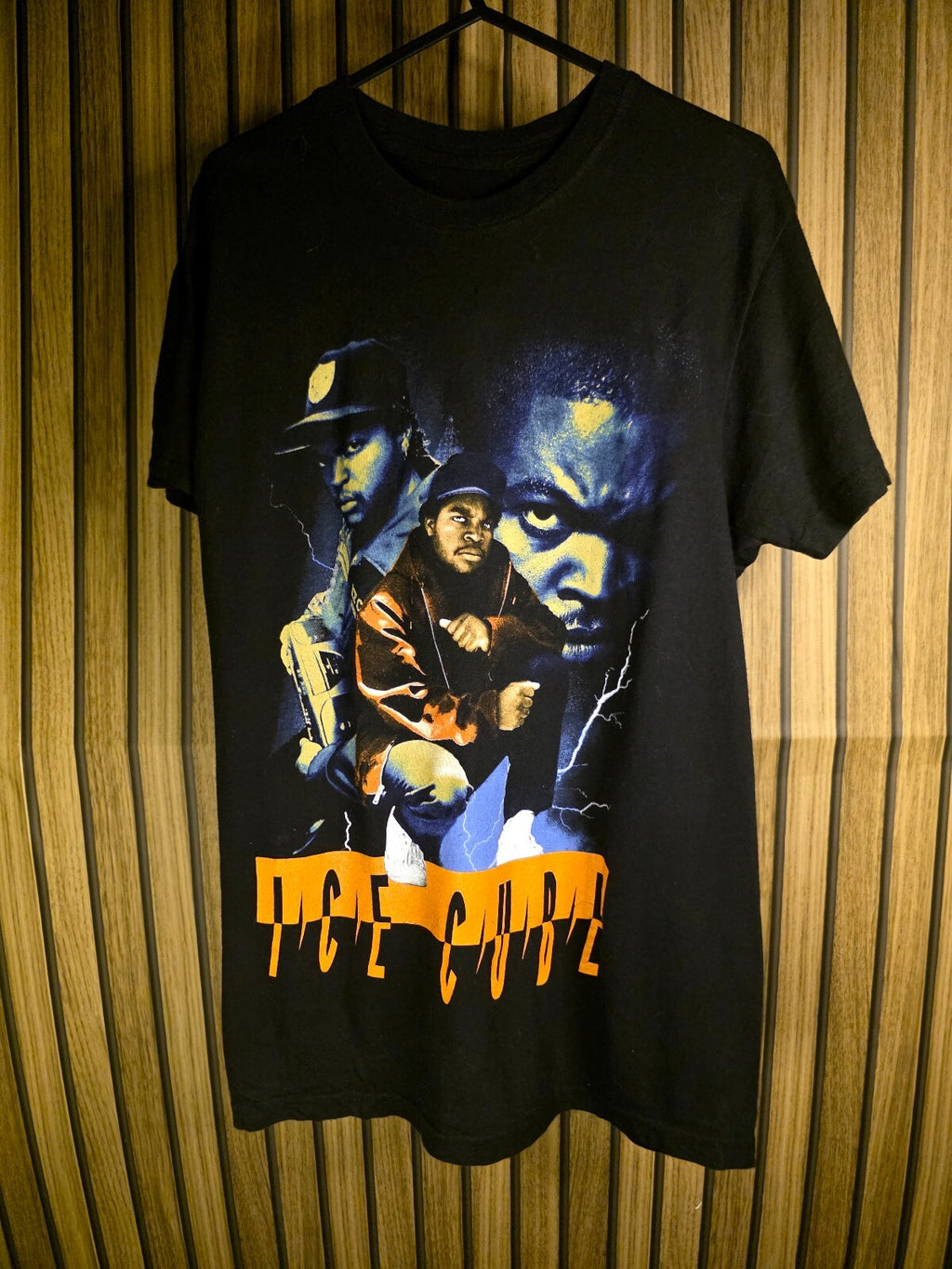 Unknown Ice Cube Graphic T-shirt Black Orange Medium BS2430
