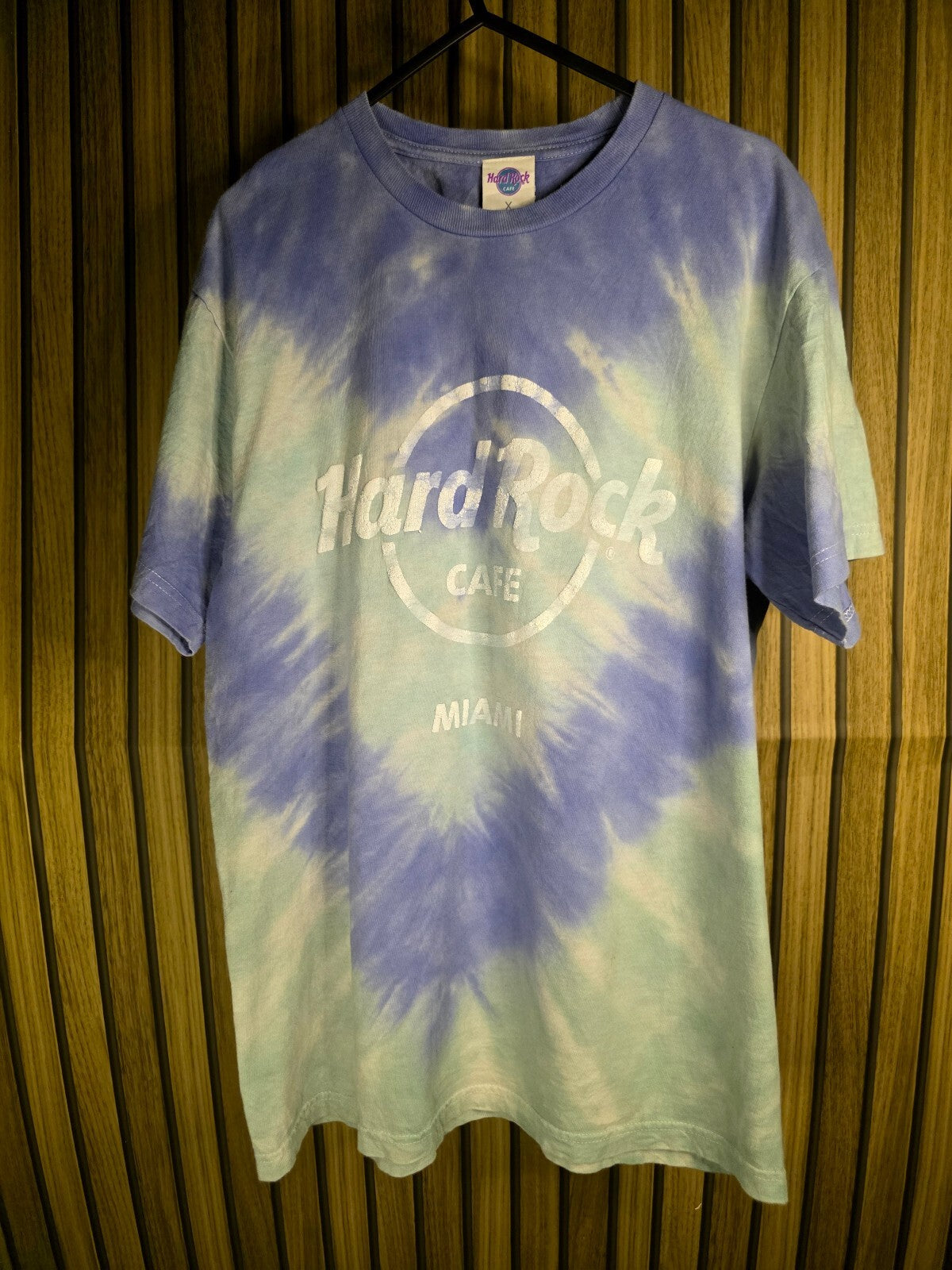 Hard Rock Cafe Miami Tie-Dye T-Shirt Blue White Small BS2431