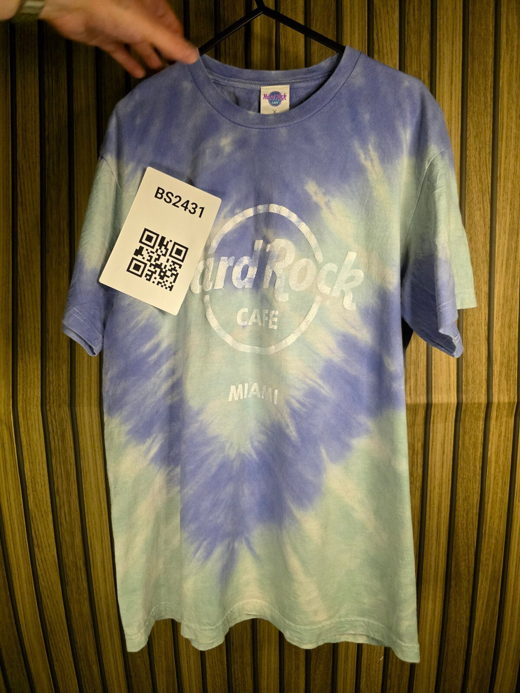 Hard Rock Cafe Miami Tie-Dye T-Shirt Blue White Small BS2431