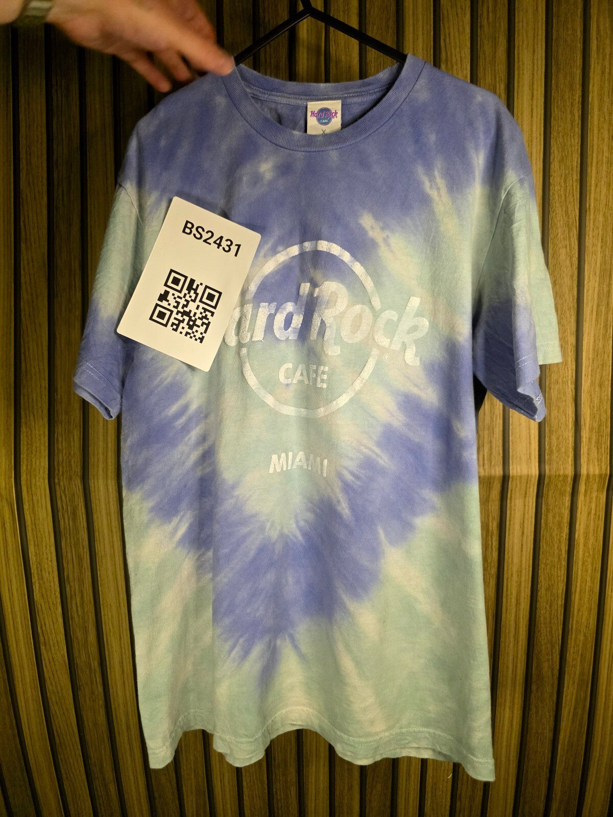 Hard Rock Cafe Miami Tie-Dye T-Shirt Blue White Small BS2431