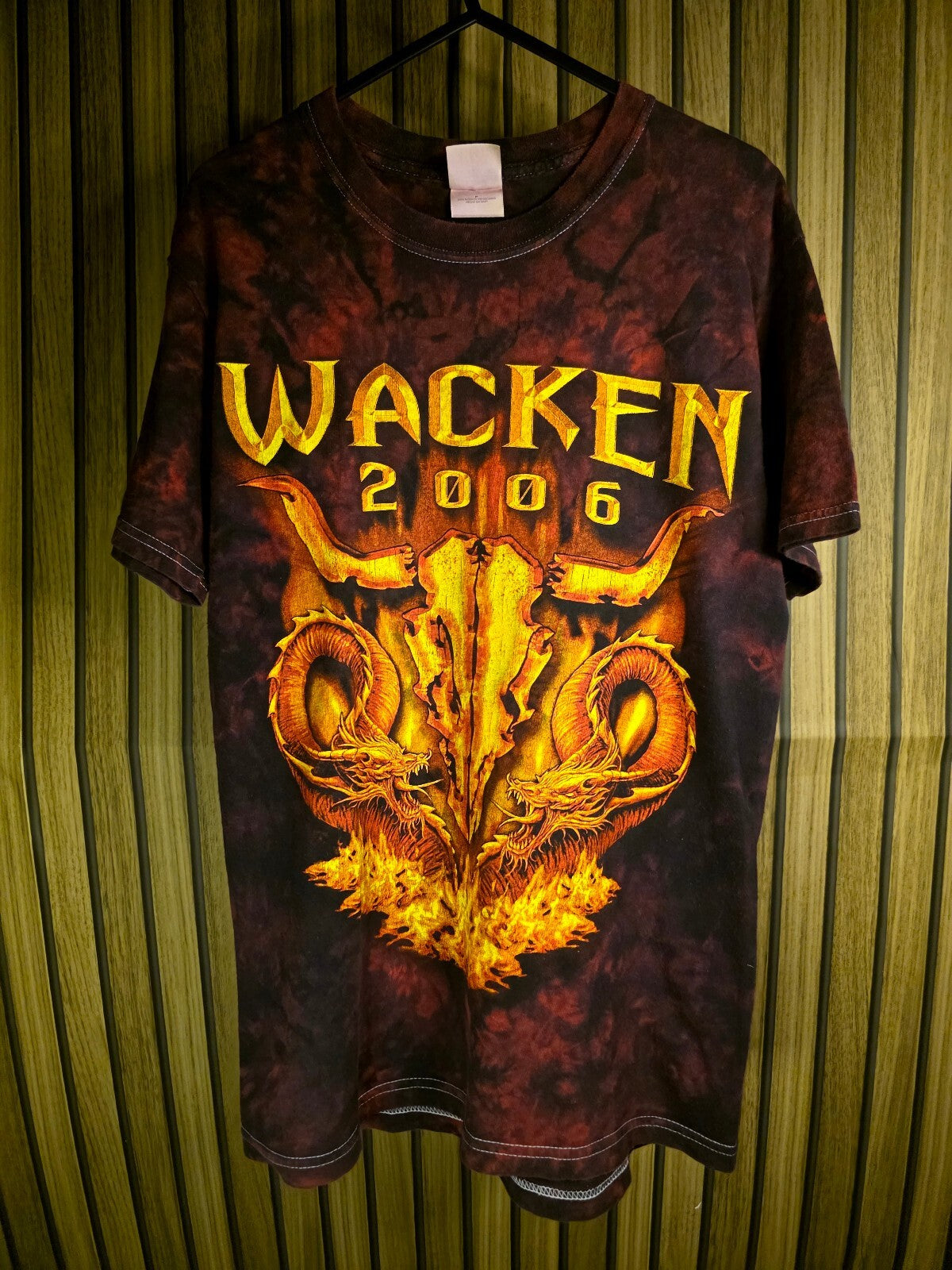 Gildan Wacken 2006 Graphic T-shirt Black Orange Small BS2432
