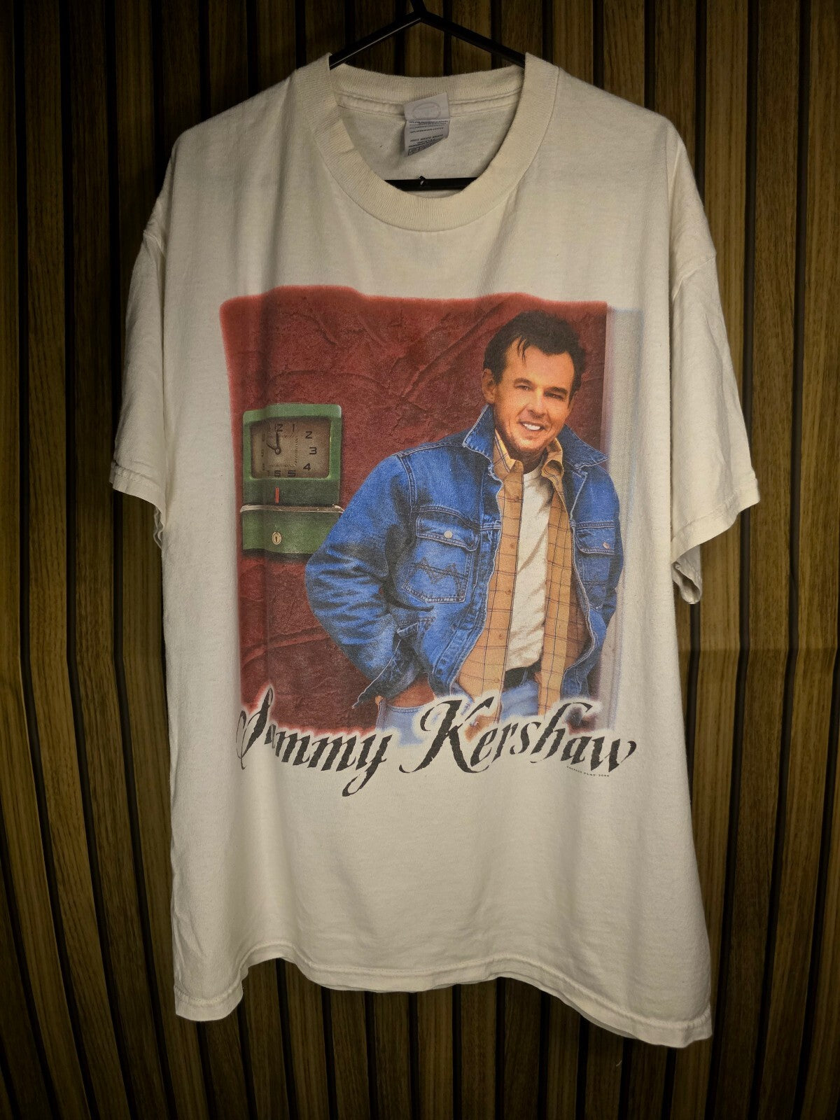 Delta Pro Weight Sammy Kershaw Graphic T-Shirt White Blue Large BS2440