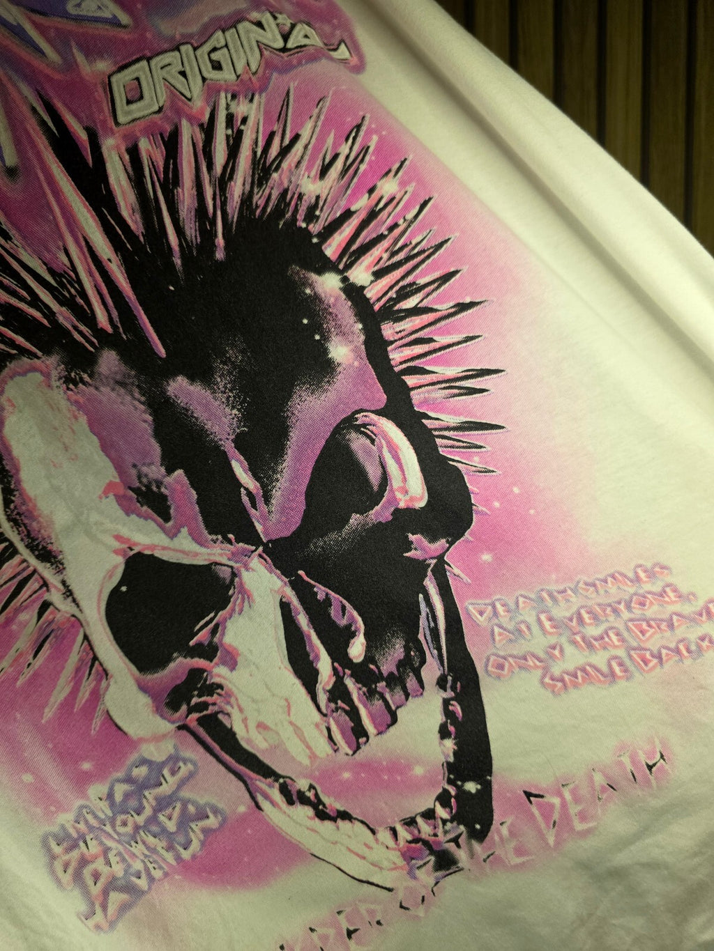 Rockstar Original T-Shirt Punk Skull Graphic White Size L BS2446