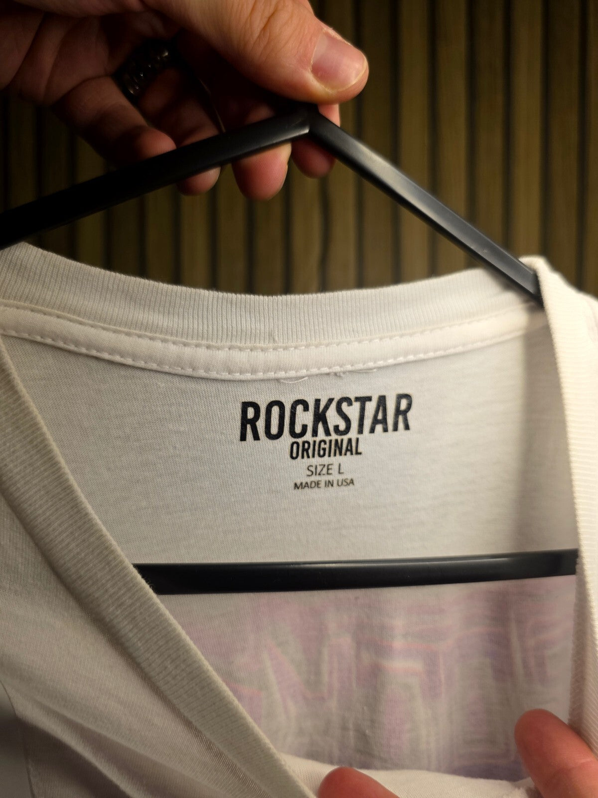 Rockstar Original T-Shirt Punk Skull Graphic White Size L BS2446