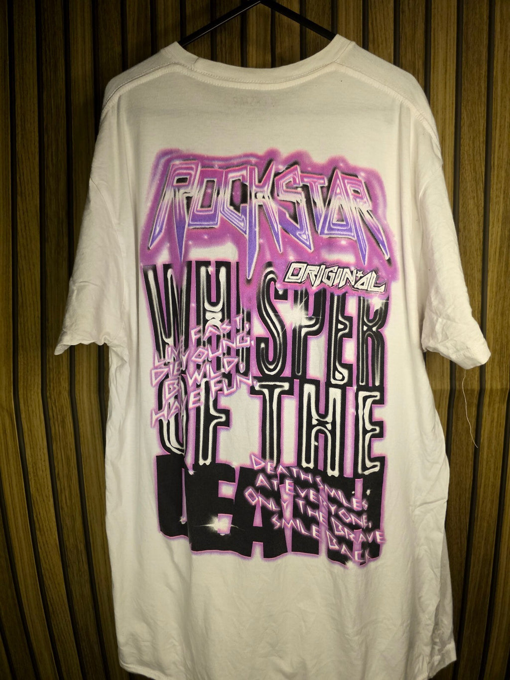Rockstar Original T-Shirt Punk Skull Graphic White Size L BS2446