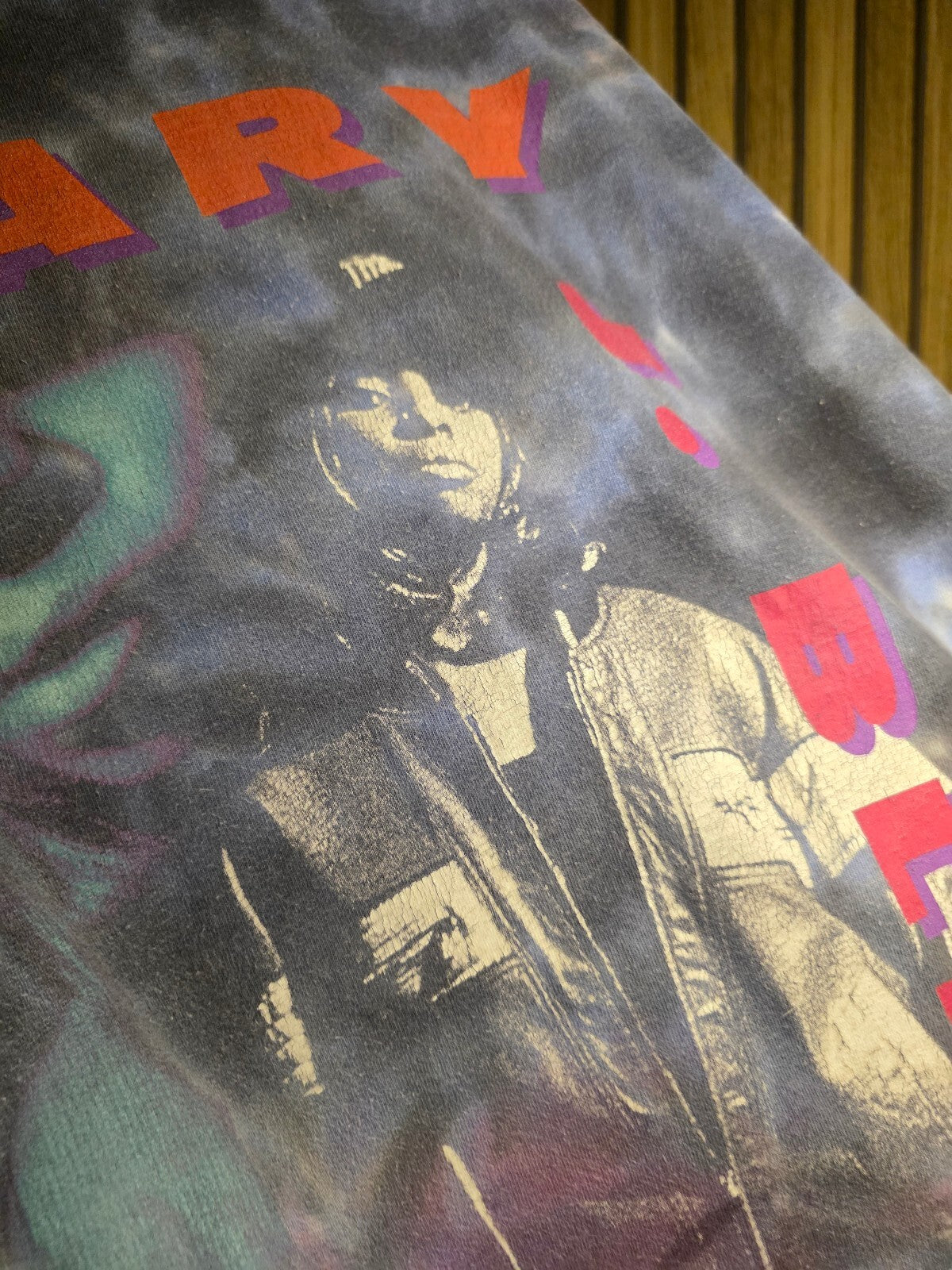 Mary J Blige Tie-Dye Graphic T-Shirt Purple Red Medium BS2447