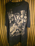 Solar Flare Men's T-shirt Guitar Speaker Graphic Black Beige 2XL BS2450
