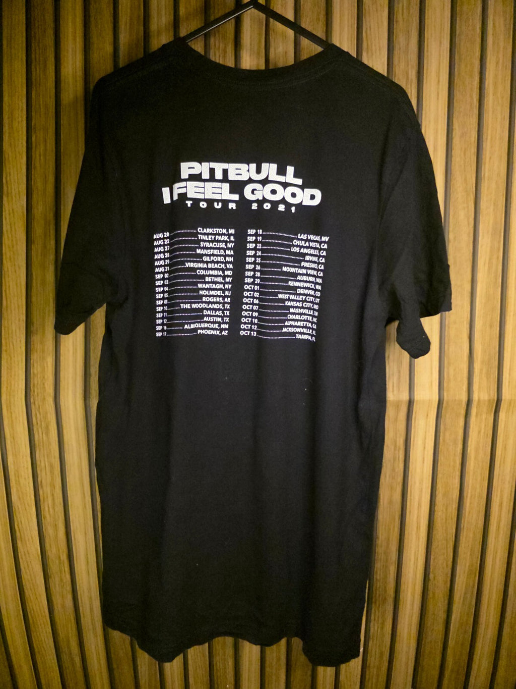 Timeless Pitbull I Feel Good Tour T-Shirt Black Medium BS2454