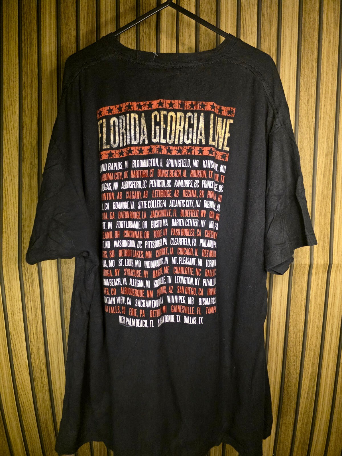 Florida Georgia Line Tour T-Shirt Black Red XL BS2455