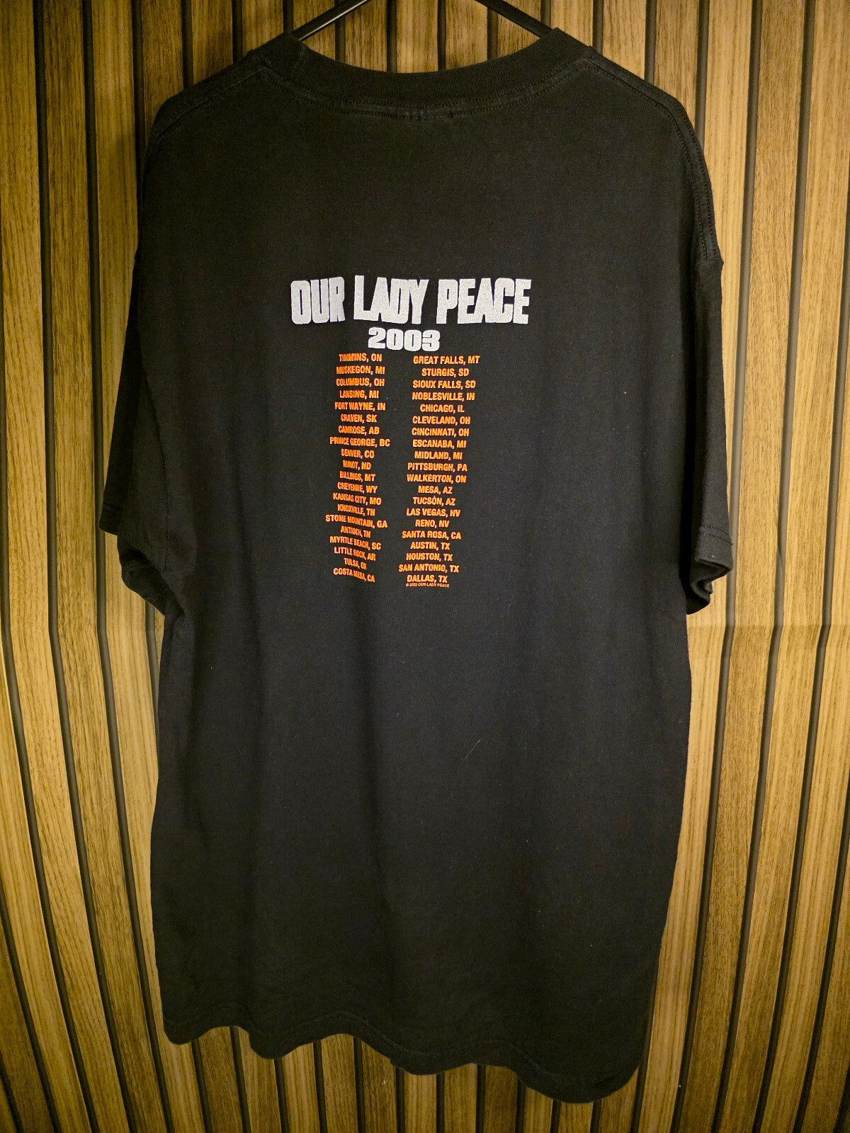 Our Lady Peace 2009 black tour T-shirt