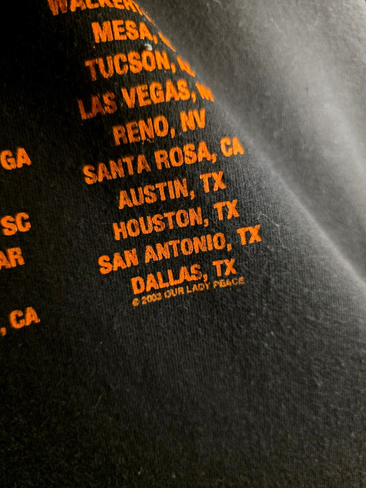 Our Lady Peace 2009 black tour T-shirt