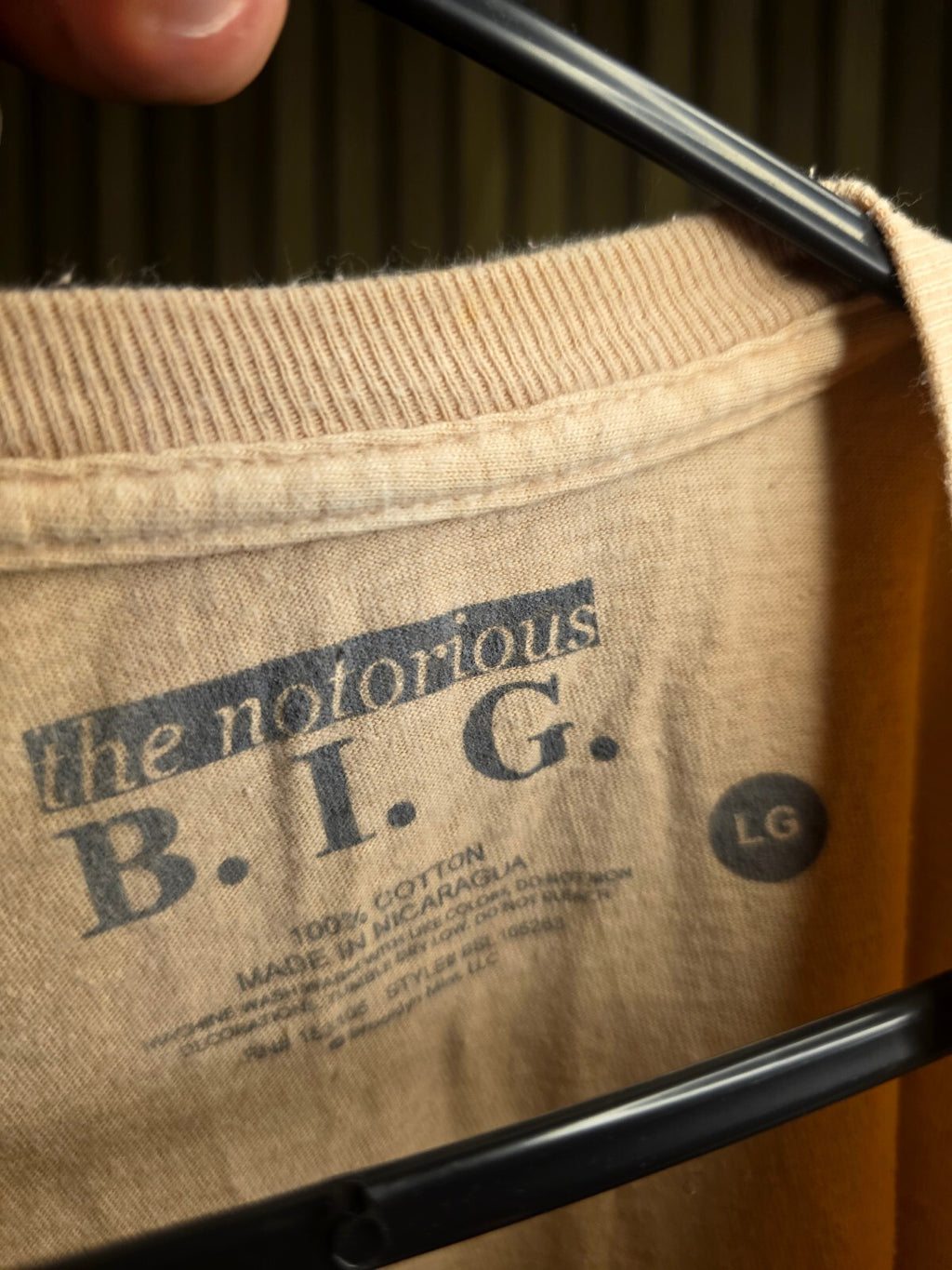 The Notorious B.I.G. Men's T-Shirt Biggie Smalls Graphic Beige Large BS2481