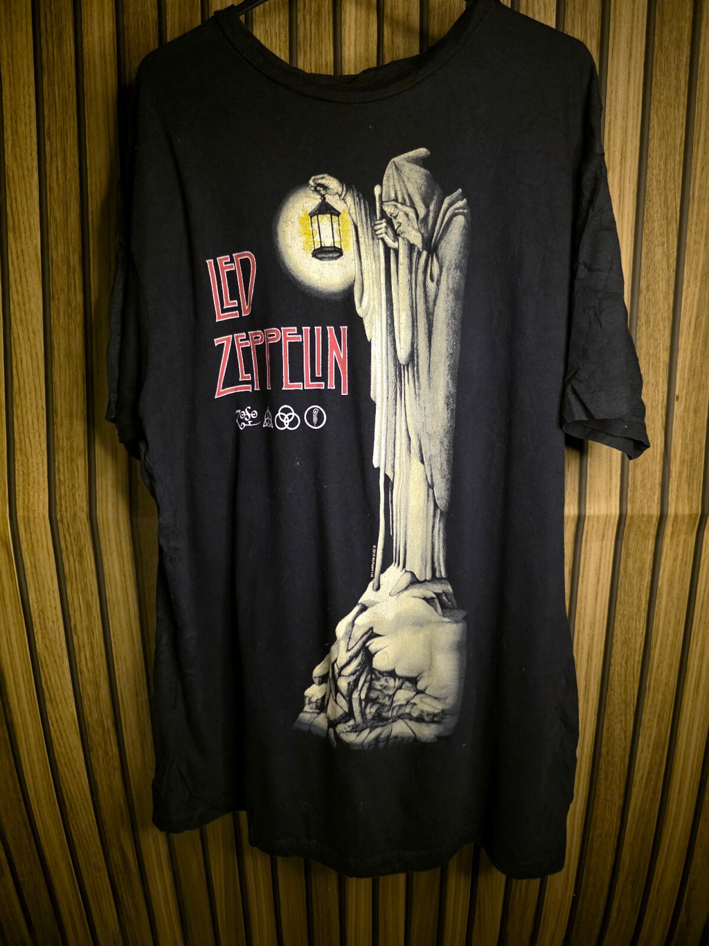 Led Zeppelin T-shirt Grim Reaper Graphic Black Large BS2482