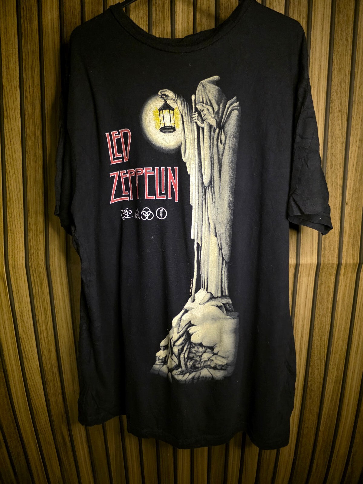 Led Zeppelin T-shirt Grim Reaper Graphic Black Large BS2482