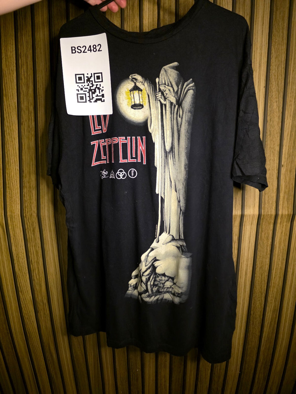Led Zeppelin T-shirt Grim Reaper Graphic Black Large BS2482