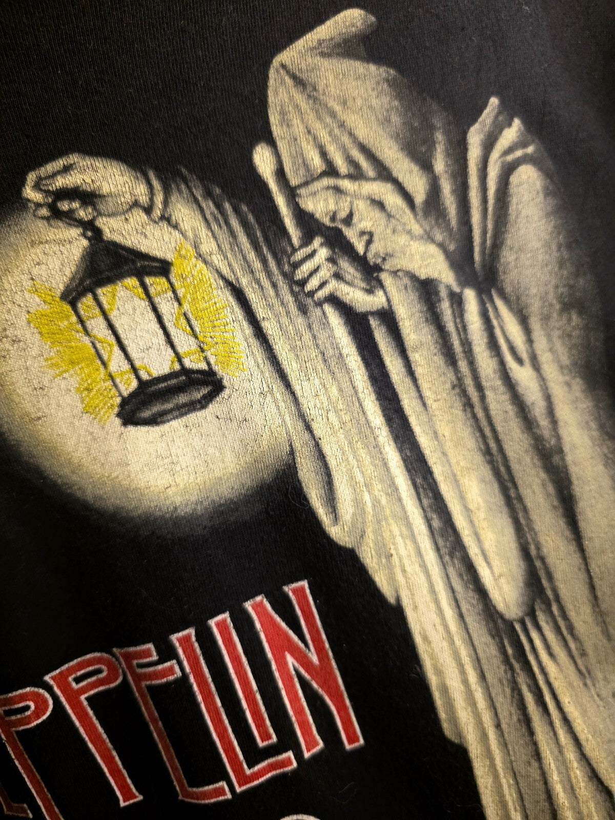 Led Zeppelin T-shirt Grim Reaper Graphic Black Large BS2482