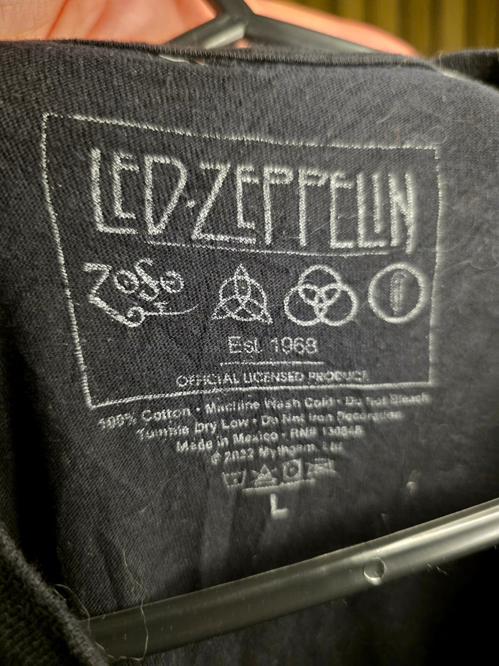 Led Zeppelin T-shirt Grim Reaper Graphic Black Large BS2482