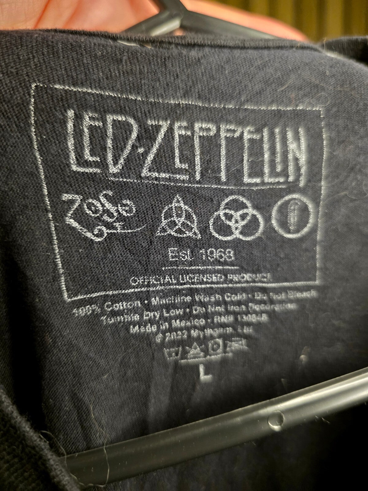 Led Zeppelin T-shirt Grim Reaper Graphic Black Large BS2482