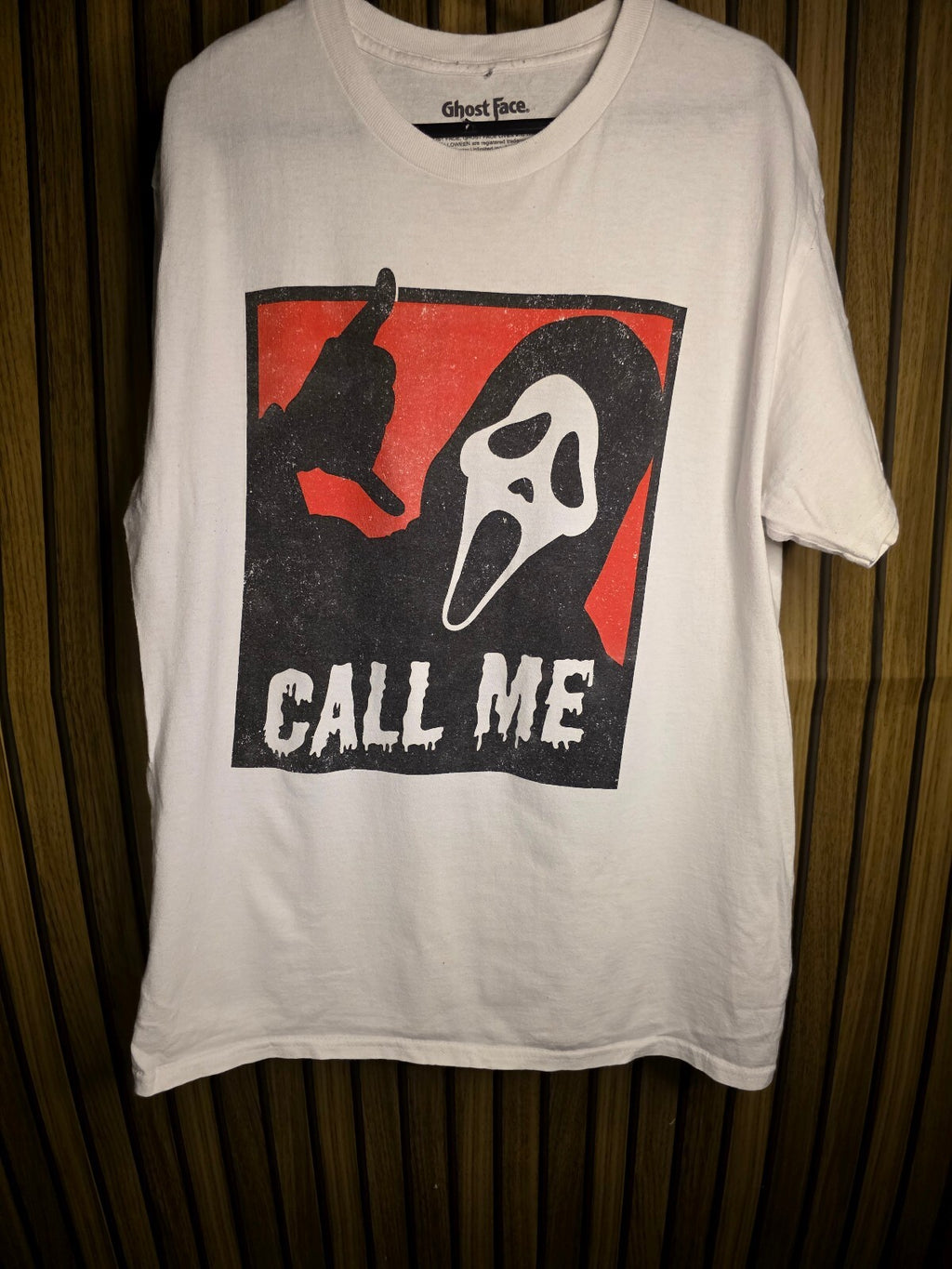 Ghost Face Call Me Graphic T-Shirt White Medium BS2492