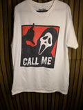 Ghost Face Call Me Graphic T-Shirt White Medium BS2492