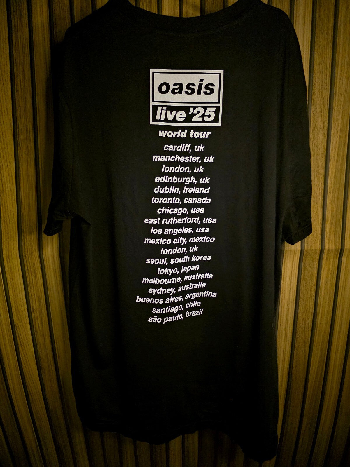 Oasis Men's T-Shirt Live '25 Tour Black Large BS2494