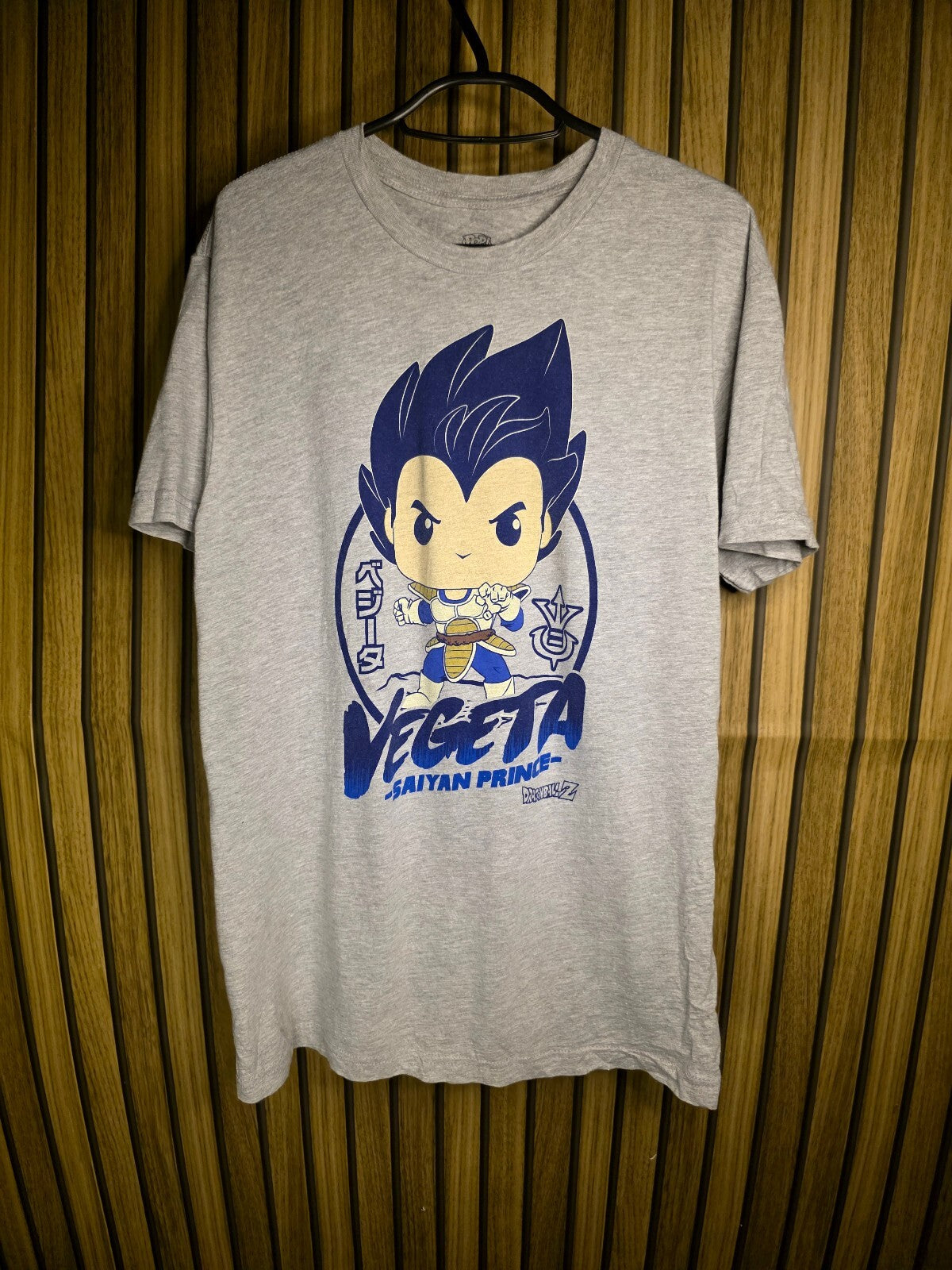 Pop! Animation Dragon Ball Z Vegeta Saiyan Prince Grey T-Shirt M MX158