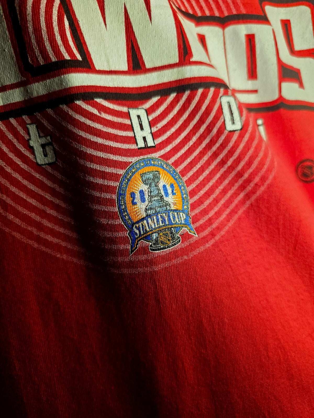 Vintage NWT Detroit Red Wings 2002 Western Conference Champions Red TShirt MX214