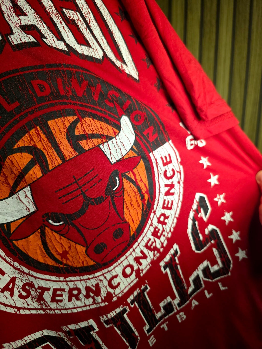 Chicago Bulls Basketball Graphic Red T-shirt Size Regular M MX236