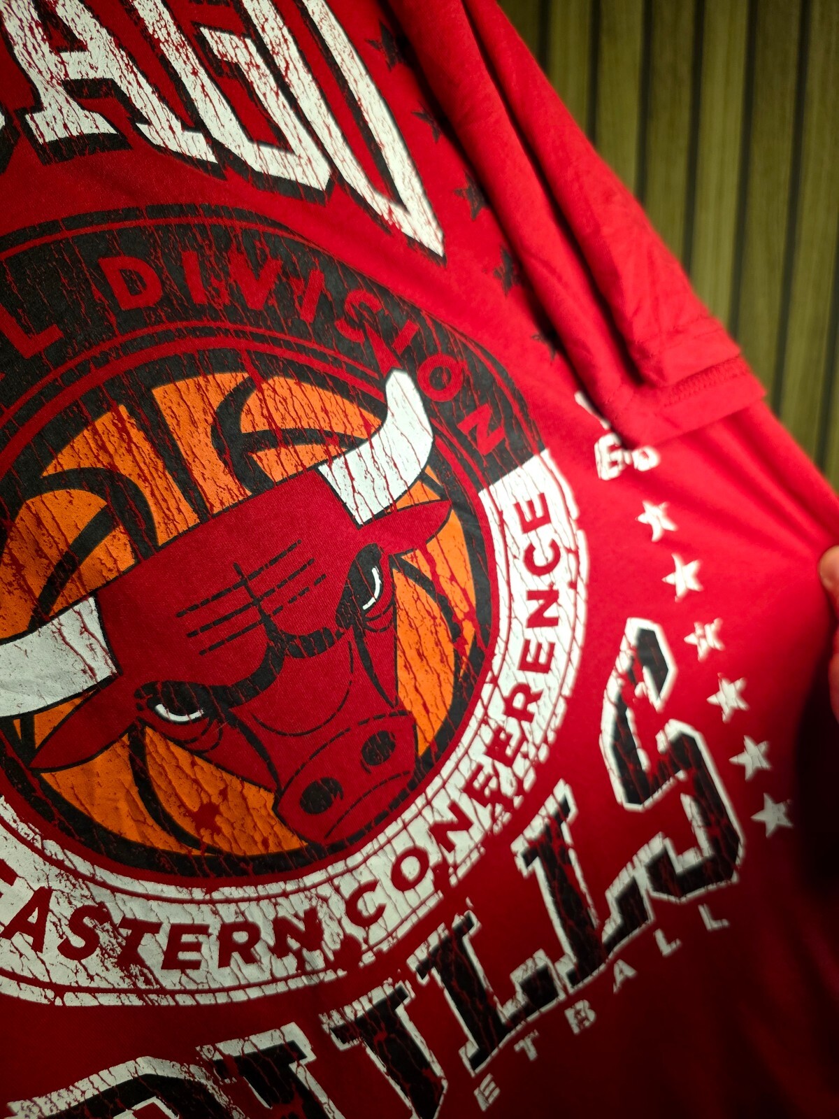 Chicago Bulls Basketball Graphic Red T-shirt Size Regular M MX236