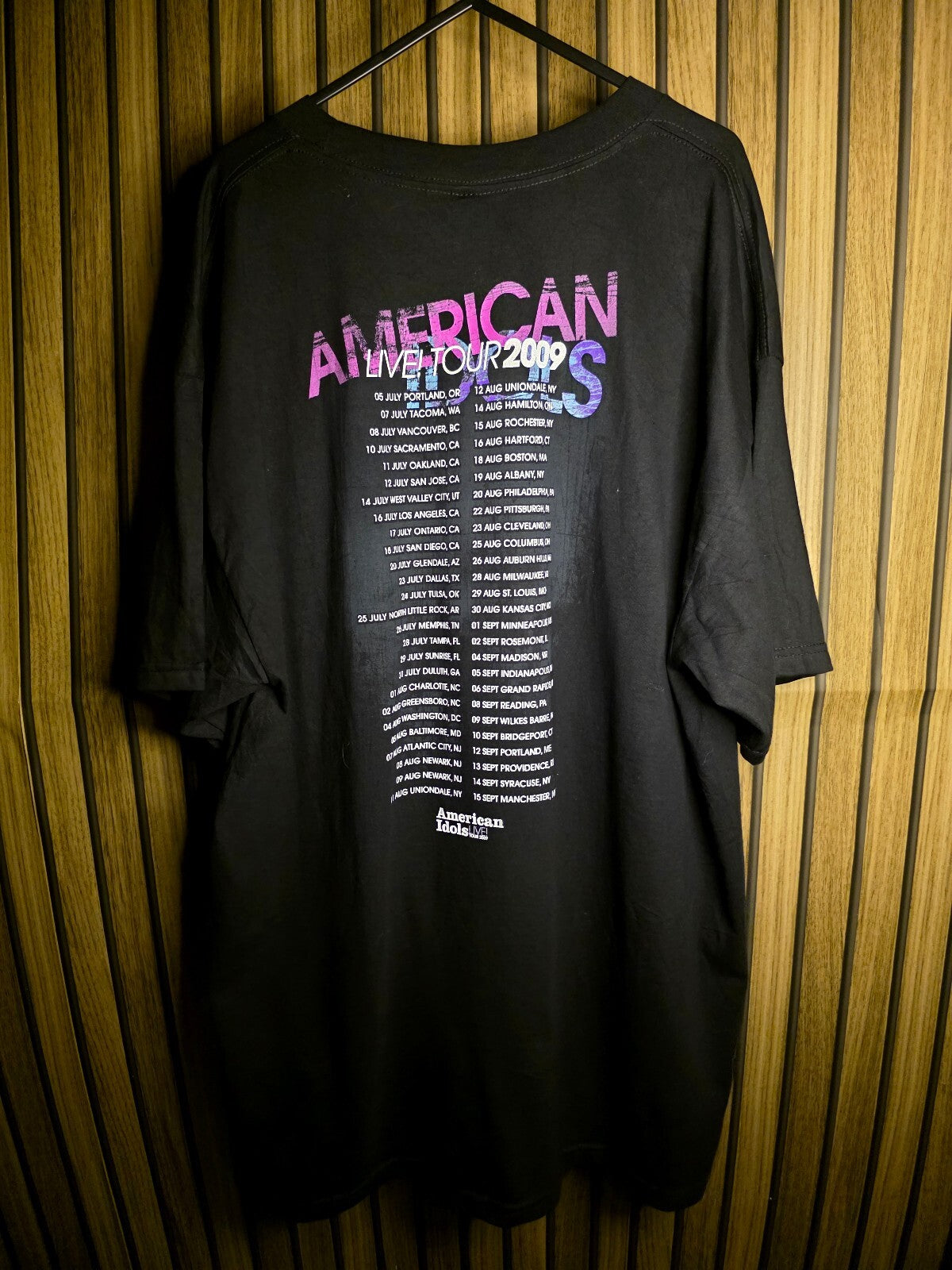 American Idols Live Tour 2009 T-Shirt Black XL RAN56