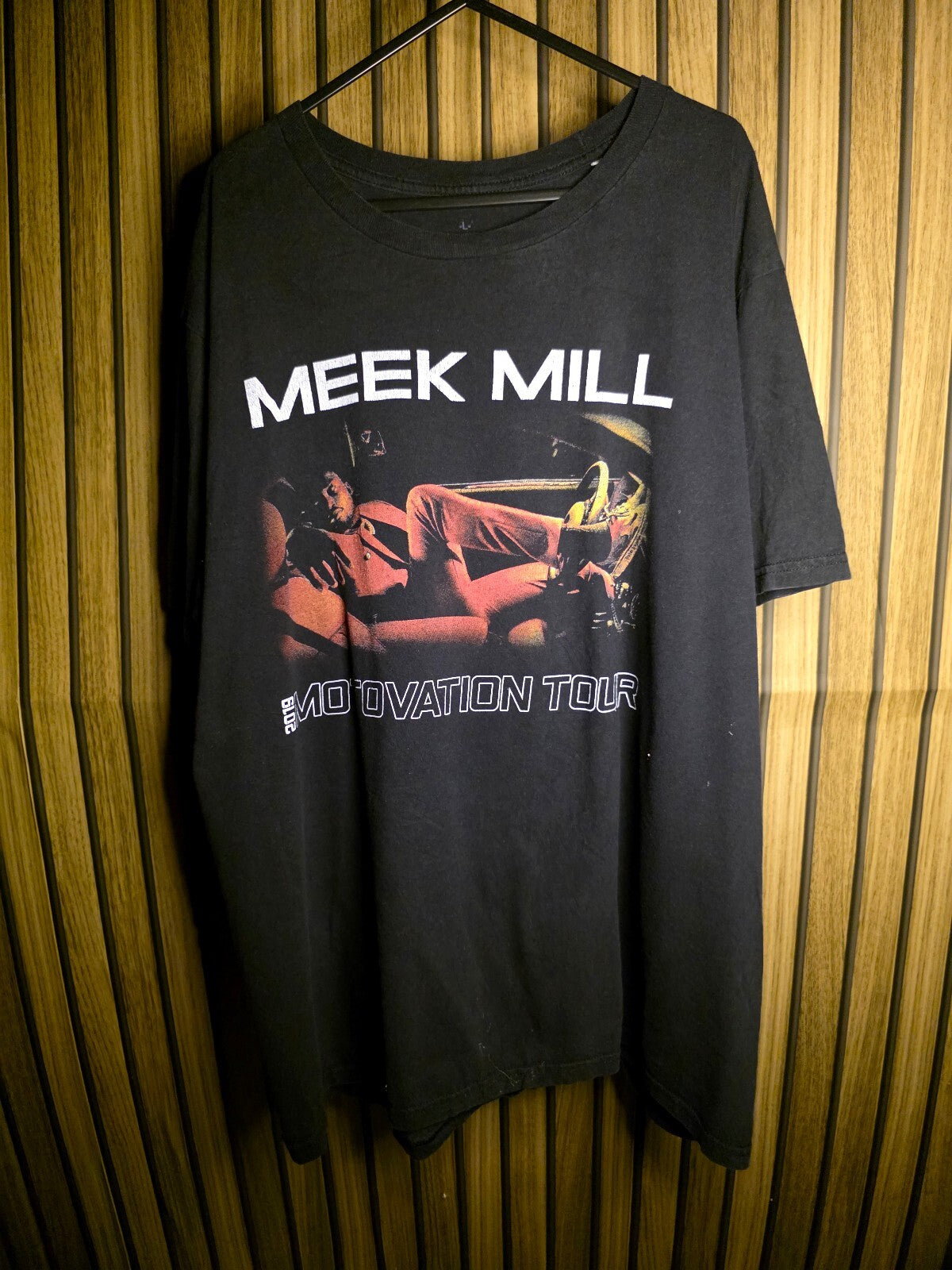 Meek Mill The Motivation Tour Graphic T-Shirt Black Size L RAN59
