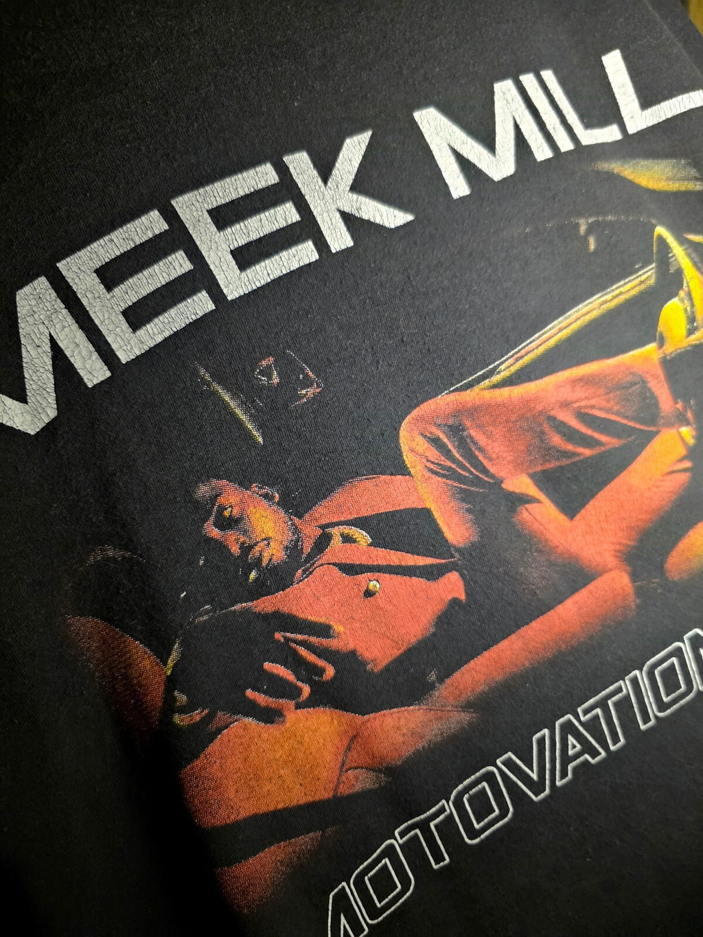 Meek Mill The Motivation Tour Graphic T-Shirt Black Size L RAN59