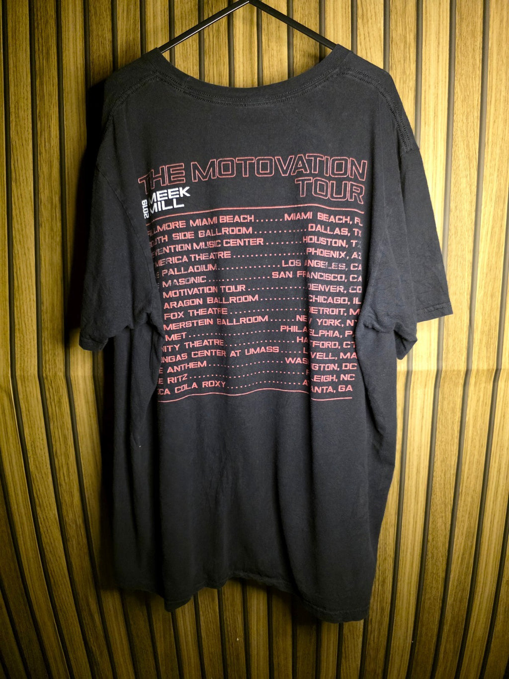 Meek Mill The Motivation Tour Graphic T-Shirt Black Size L RAN59